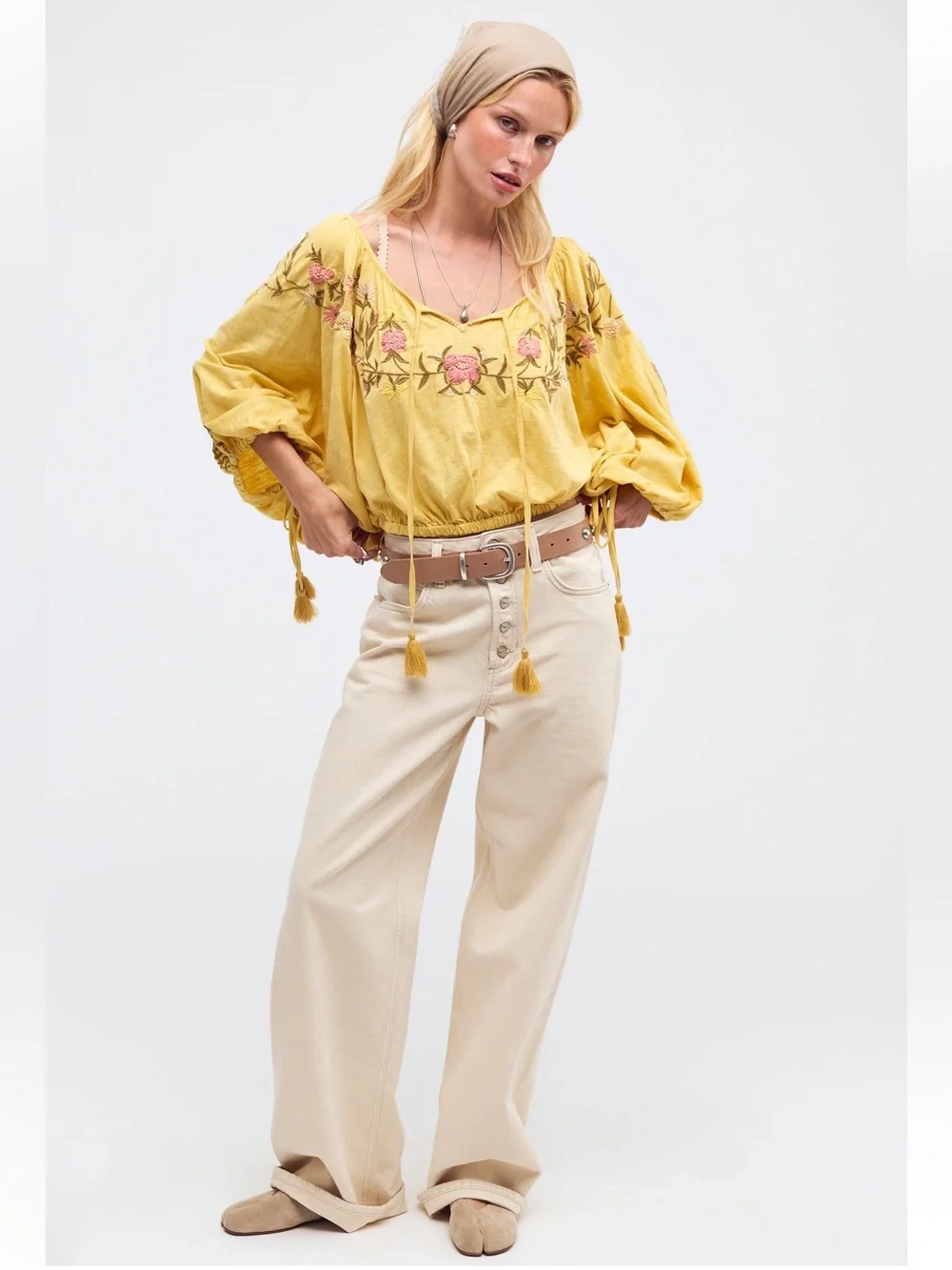 NWT FREE PEOPLE PLUMERIA EMBROIDERED TOP - Picture 3 of 4
